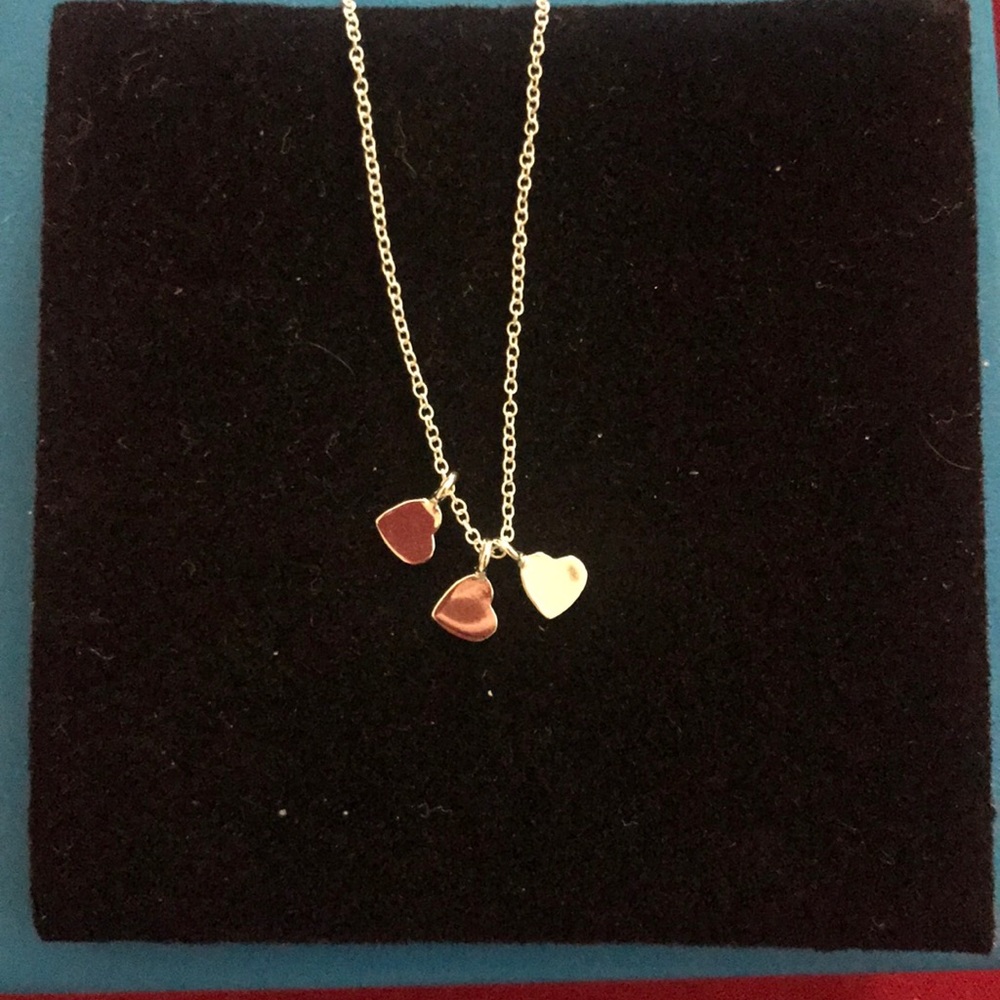 Three hearts sterling silver necklace